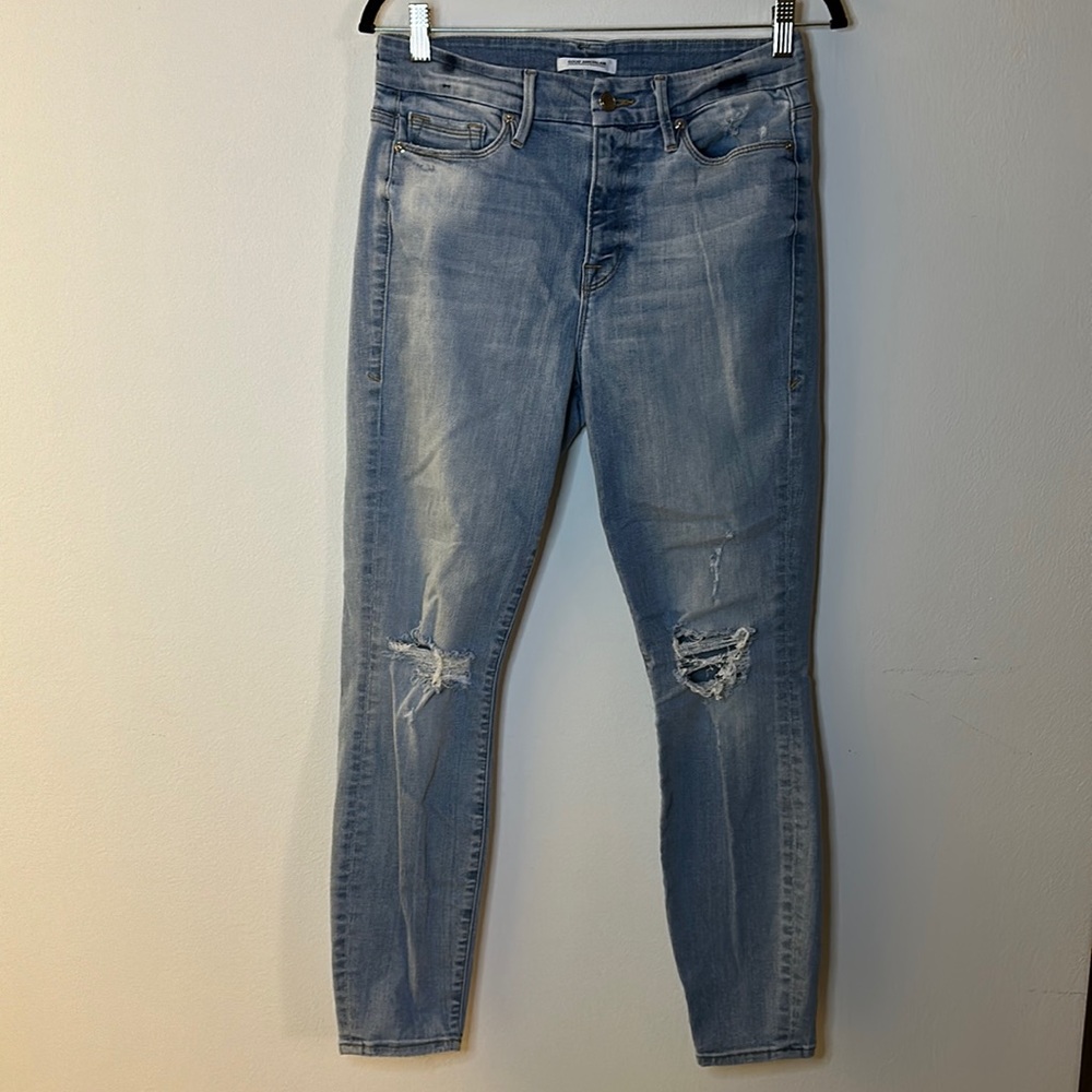 Good American light denim jeans. “Good Legs.” Size 8/29. Good condition.